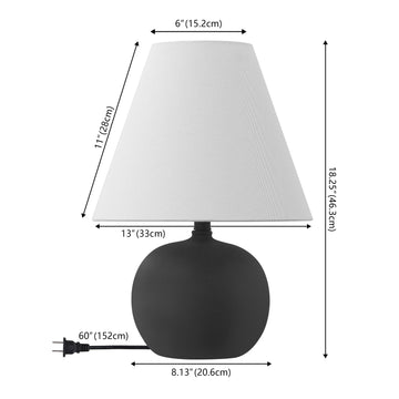 Asher 18.25" Minimalist Scandinavian Resin/Iron Gourd LED Table Lamp - JONATHAN Y